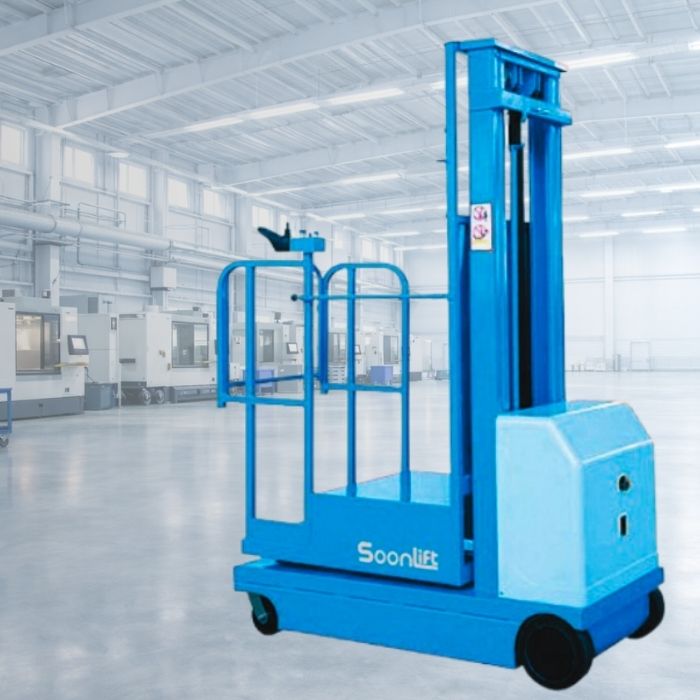 Xe thang nâng mini 3-6m giá rẻ EAOP hiệu Soonlift nâng hạ và chạy điện nhỏ gọn trọng nhà máy, văn phòng