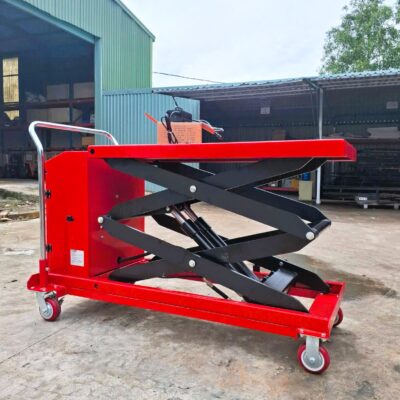 Bàn nâng thủy lực 800kg (8 tạ) cao 1m7 - Dùng bình ắc quy, có bánh xe di chuyển giá rẻ chuyên dùng nâng khuông, cây cảnh