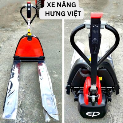 Xe nâng tay điện 1.5 tấn hiệu EP giá rẻ chỉ 20 triệu - Dùng Pin lithiu sạc nhanh - Nâng hạ và kéo pallet trong kho hoàn toàn tự động