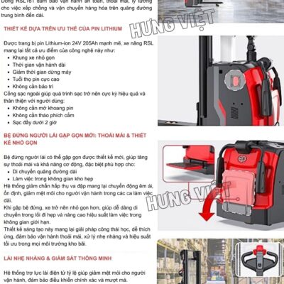 Điểm nổi bật xe nâng điện có bàn đứng EP RSL161(i)