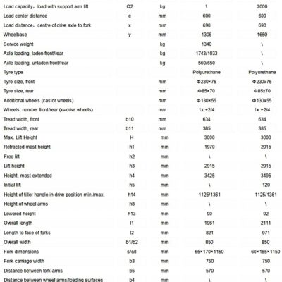 Thông số xe nâng điện bàn đứng lái EP RSL161
