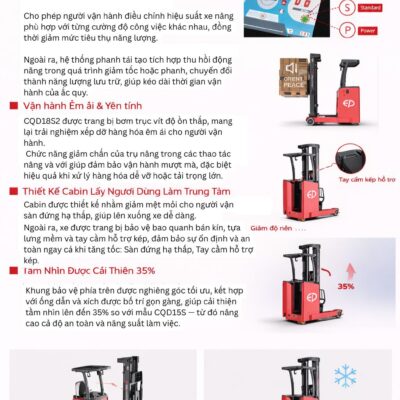 Tỉnh năng nổi bật xe nâng điện đứng lái EP CQD18S2
