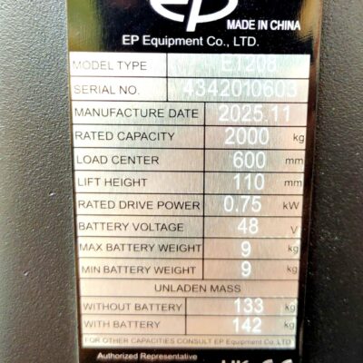 Model thông số kỹ thuật xe nâng tay điện ET208