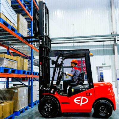 Xe nâng điện 3.5 tấn (3500kg) cao 3m ngồi lái (X5 Series) dùng pin lithium chạy điện công suất lớn, hiệu EP giá rẻ tại TPHCM, Bình Dương, Đồng Nai