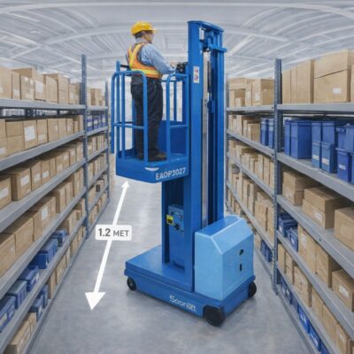 View 360 độ thang nâng EAOP hoạt động trong lối đi hẹp 1 phẩy 2 mét