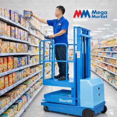 Xe nâng người mini tự hành (Self-propelled) thiết kế siêu gọn, chuyên dụng để làm việc trên cao từ 3m đến 6m.